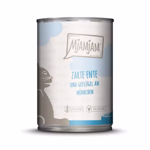 MJAMJAM zarte Ente und Geflügel an Möhrchen für Katzen 400g