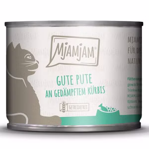 MjAMjAM gute Pute an gedämpftem Kürbis für Katzen 200g