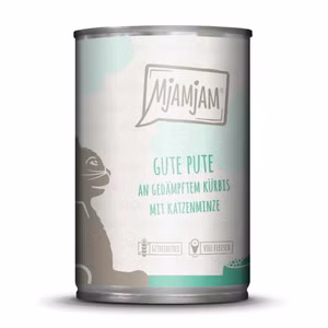 MjAMjAM gute Pute an gedämpftem Kürbis für Katzen 6x400g
