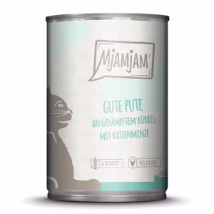 MjAMjAM gute Pute an gedämpftem Kürbis für Katzen 800g
