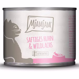 MjAMjAM saftiges Huhn und Wildlachs für Katzen 200g