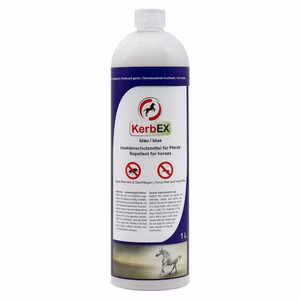 KerbEx blau Fliegenspray für Pferde mit leichtdosiertem Knoblauch 1 Liter
