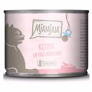 MjAMjAM Kitten saftiges Hühnchen mit Lachsöl für junge Katzen 200g