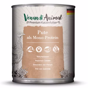Venandi Animal Pute als Monoprotein für Katzen 800g 800g