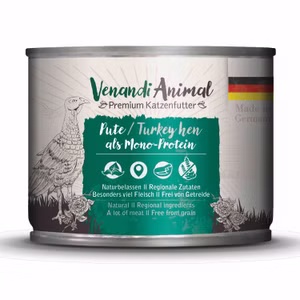 Venandi Animal Pute als Monoprotein für Katzen 6x200g 6x200g