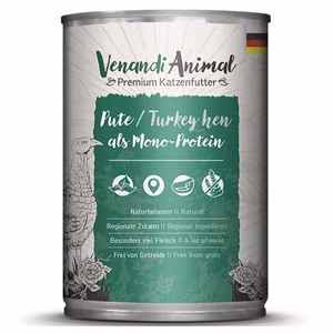 Venandi Animal Pute als Monoprotein für Katzen 6x400g 6x400g