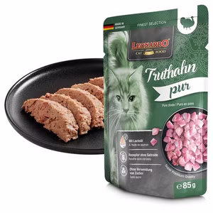 Leonardo Truthahn pur Pouchbeutel für Katzen 85g