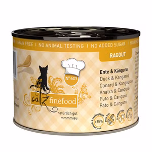 catz finefood Ragout No 607 Ente und Känguru mit Soße für Katzen 190g