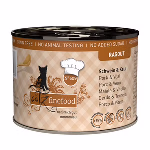 catz finefood Ragout No 609 Schwein Kalb für Katzen mit Soße 180g