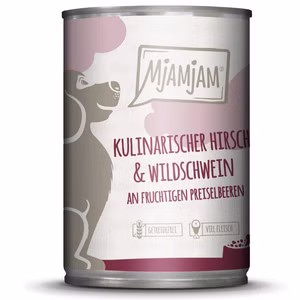 MJAMJAM kulinarischer Hirsch und Wildschwein für Hunde 200g