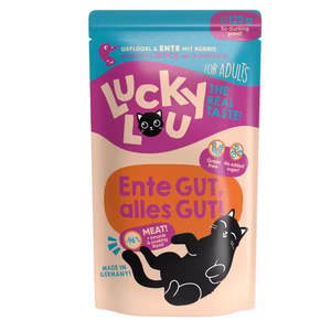 Lucky Lou Adult Geflügel Ente mit Kürbis Futter für Katzen 125g