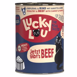 Lucky Lou Senior Geflügel Rind für ältere Katzen 6x400g