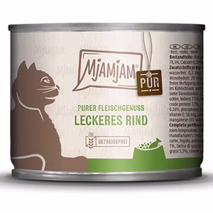 MjAMjAM purer Fleischgenuss - leckeres Rind pur Katze 200g