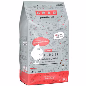 Grau Junior Geflügel Trockenfutter für junge Hunde 12kg