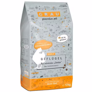 Grau Adult Geflügel Trockenfutter für Hunde 12kg