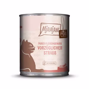 MjAMjAM Purer Fleischgenuss – vorzüglicher Strauß pur Katze 6x800g