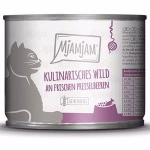 MjAMjAM kulinarisches Wild an frischen Preiselbeeren für Katzen 200g