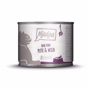 MjAMjAM DUO von guter Pute und Wild an Apfelstückchen für Katzen 200g