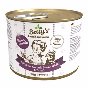 Bettys Landhausküche Känguru pur mit Borretschöl für Katzen 200g