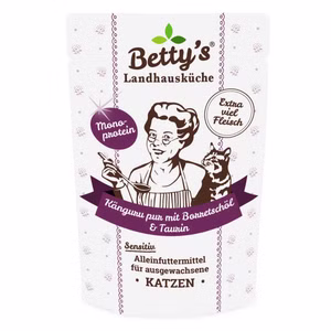 Bettys Landhausküche Känguru PUR mit Borretschöl im Pouchbeutel 100g