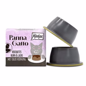 MjAMjAM Panna Gatto herzhaftes Huhn & Lachs mit edler Krönung 2x80g