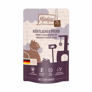 MjAMjAM Quetschie Purer Fleischgenuss - köstliches Pferd pur Katze 125g