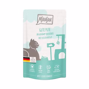 MjAMjAM Quetschie gute Pute an gedämpftem Kürbis für Katzen 125g