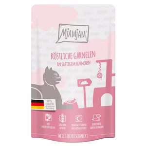 MjAMjAM Quetschie köstliche Garnelen an saftigem Hühnchen für Katzen 125g