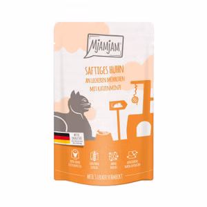 MjAMjAM Quetschie saftiges Huhn an leckeren Möhrchen für Katzen 125g