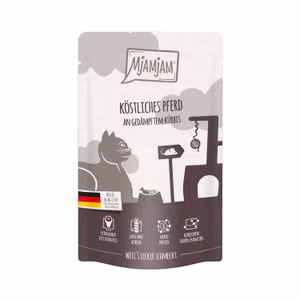 MjAMjAM Quetschie köstliches Pferd an gedämpftem Kürbis für Katzen 125g