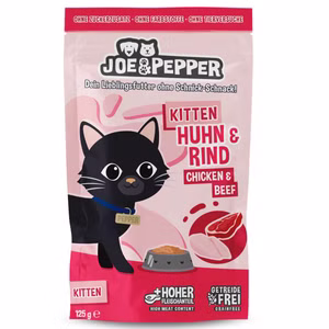 Joe & Pepper Pouch Kitten Huhn Rind  125g