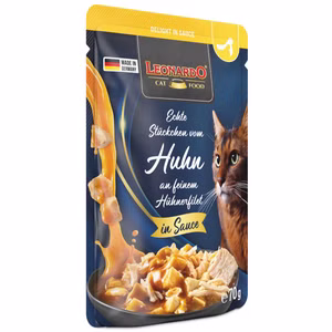 Leonardo Delight in Sauce Echte Stückchen vom Huhn an feinem Hühnerfilet 70g