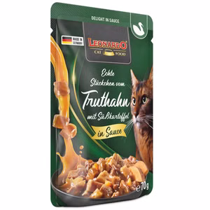 Leonardo Delight in Sauce Echte Stückchen vom Truthahn mit Süßkartoffel 70g