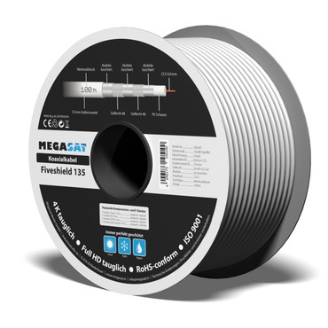 PremiumX 15m BASIC Koaxialkabel 135dB 4-fach SAT Koax Kabel 10x F-Stecker SAT-Kabel PremiumX 15m BASIC Koaxialkabel 135dB 4-fach SAT Koax Kabel 10x F-Stecker SAT-Kabel