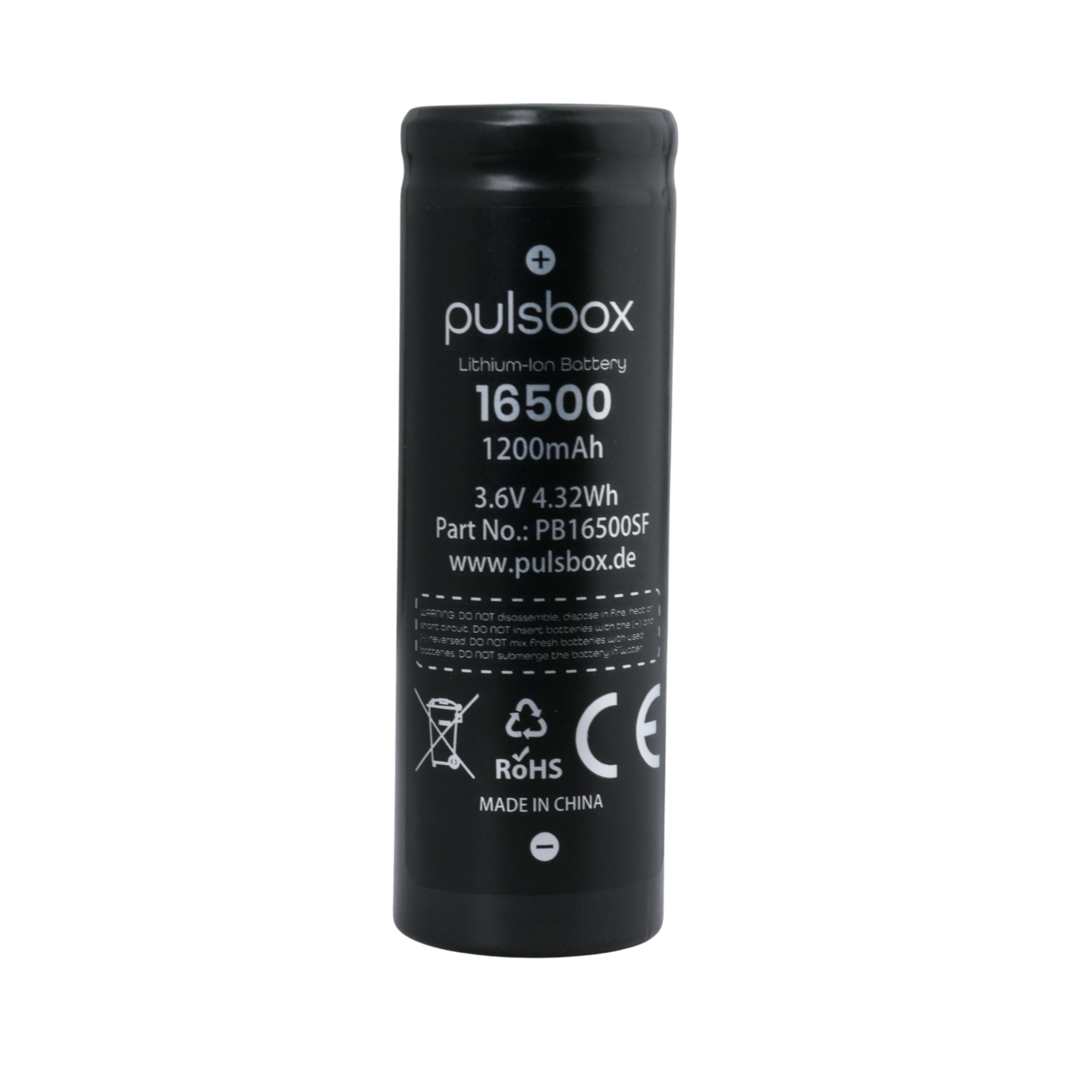 pulsbox 16500 Li-Ion Akku 3,7V 1200mAh, 3A Entladestrom