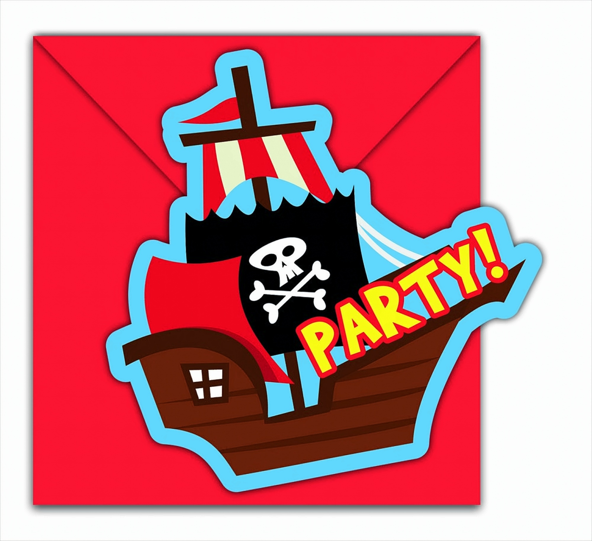 Piraten-Reise Einladungskarten mit Umschlag