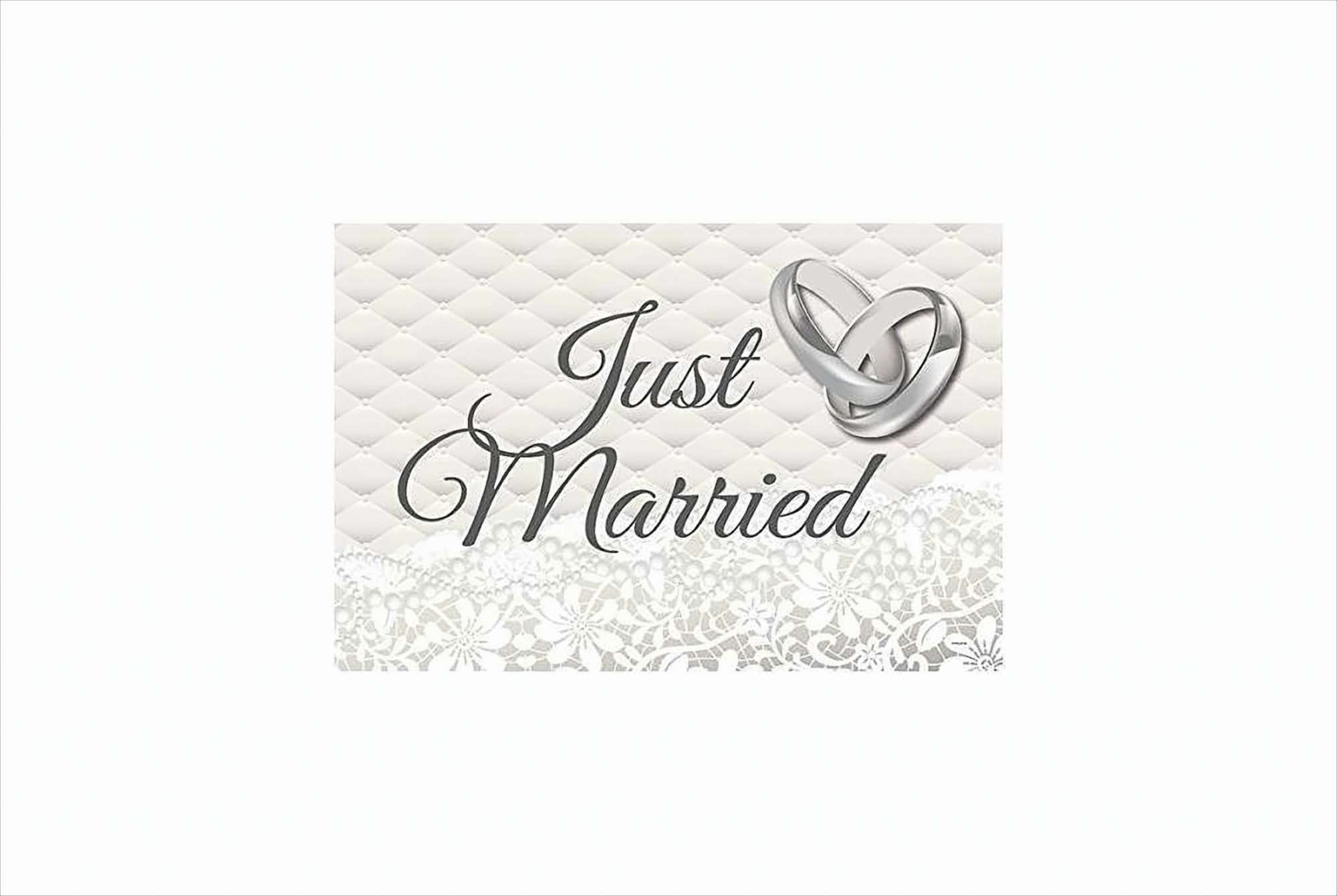Beige/Grau Just Married Hochzeit Autoflagge - 2 Stück