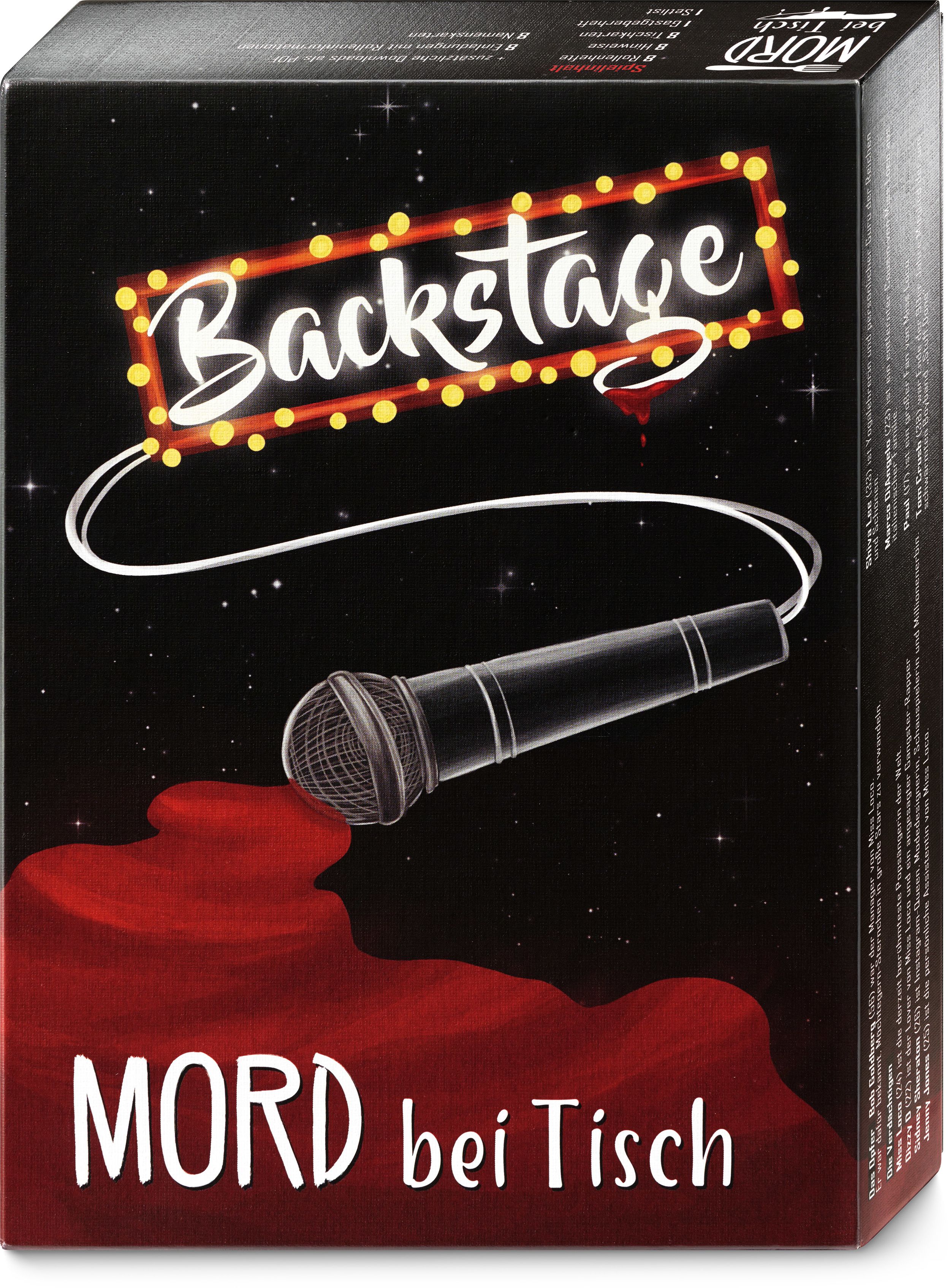 MORD bei Tisch - Krimi-Dinner für zu Hause - 6 bis 8 Personen - Der Backstage-Fall