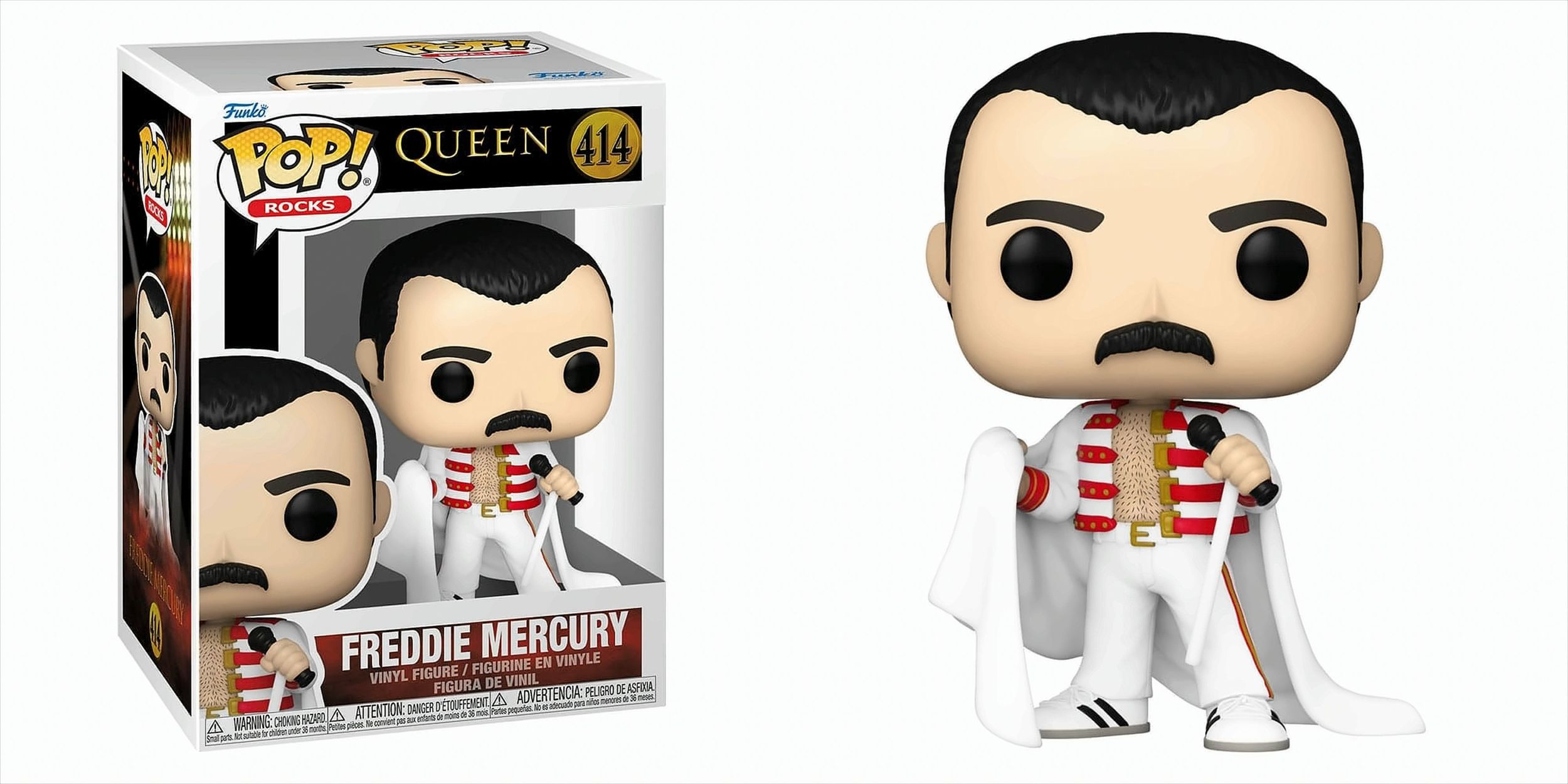 Funko Unisex Weiß Figurine Queen Pop! Rocks Freddie Mercury With Cape - Image 4