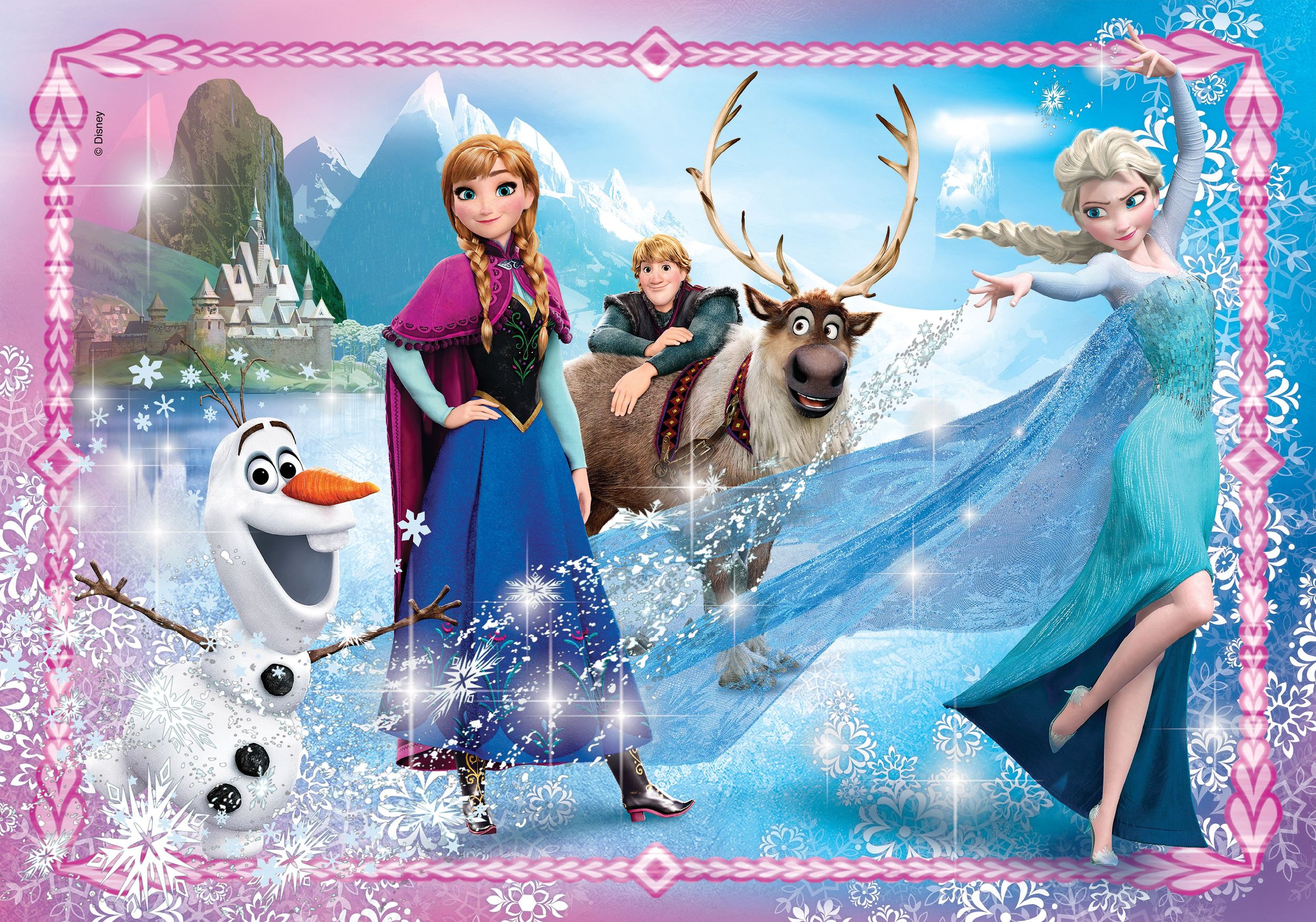 Frozen Eiskönigin Clementoni Supercolor Puzzle 104 Teile Glitzersteine ab 6 Jahr - Bild 3