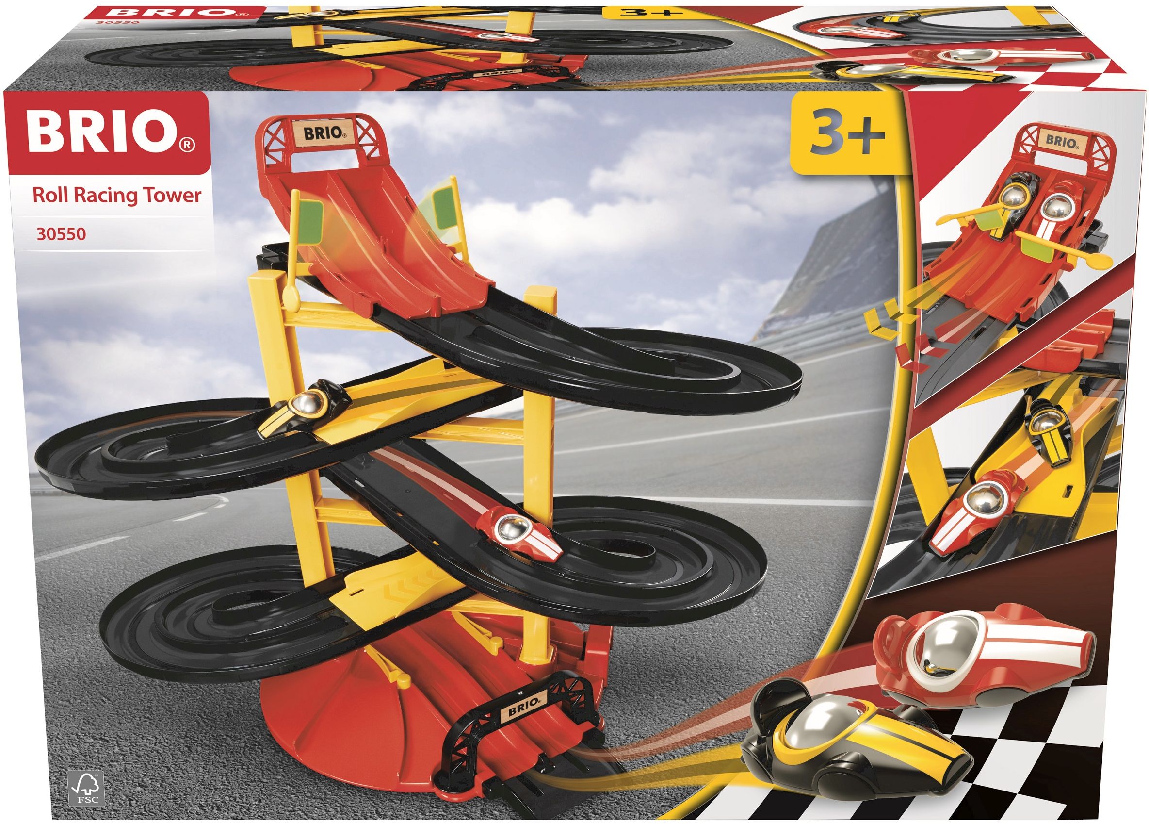 BRIO - Rennbahn-Turm mit zwei Rennwagen
