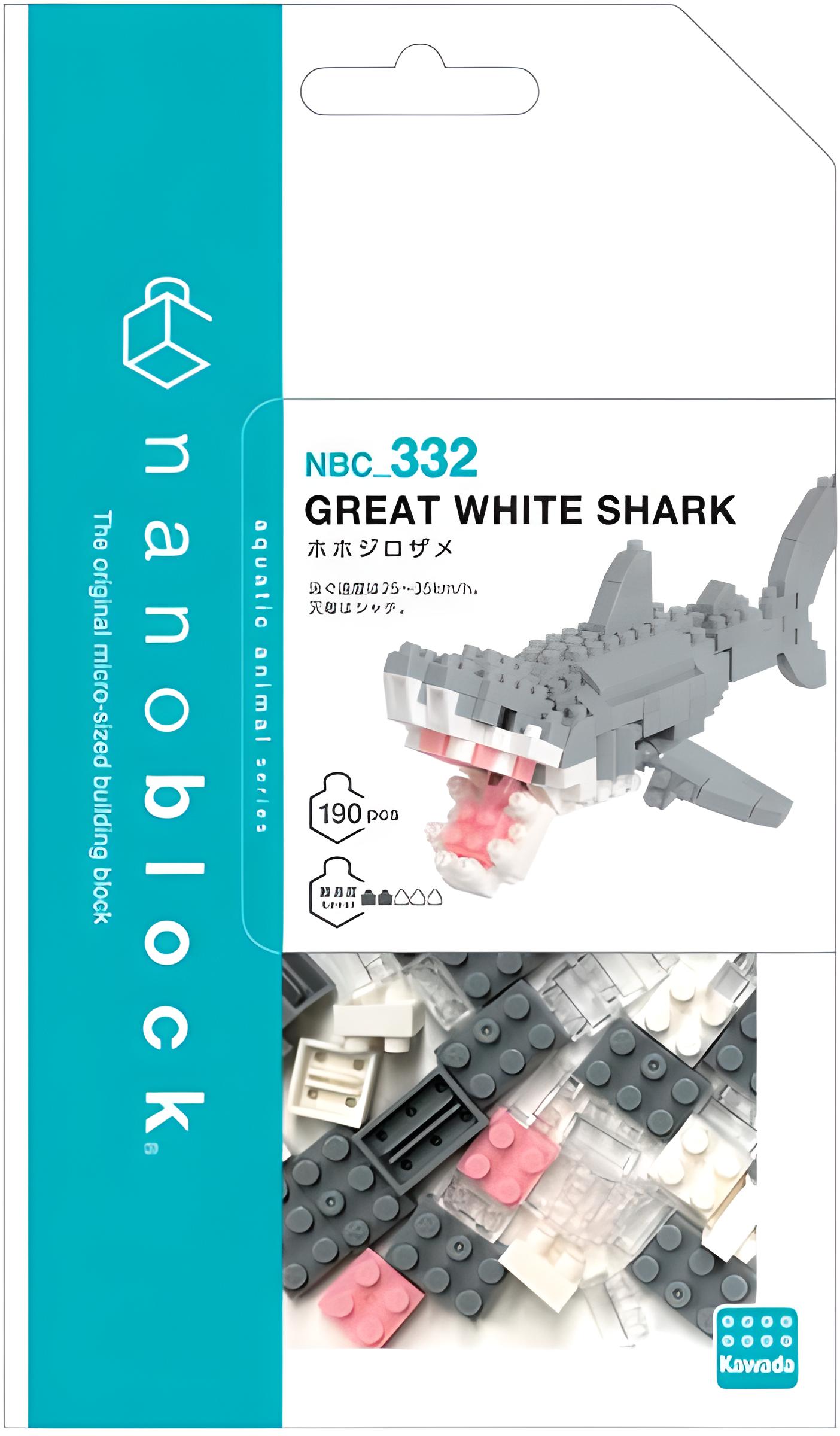 Nanoblock Weißer Hai groß - 190 Teile