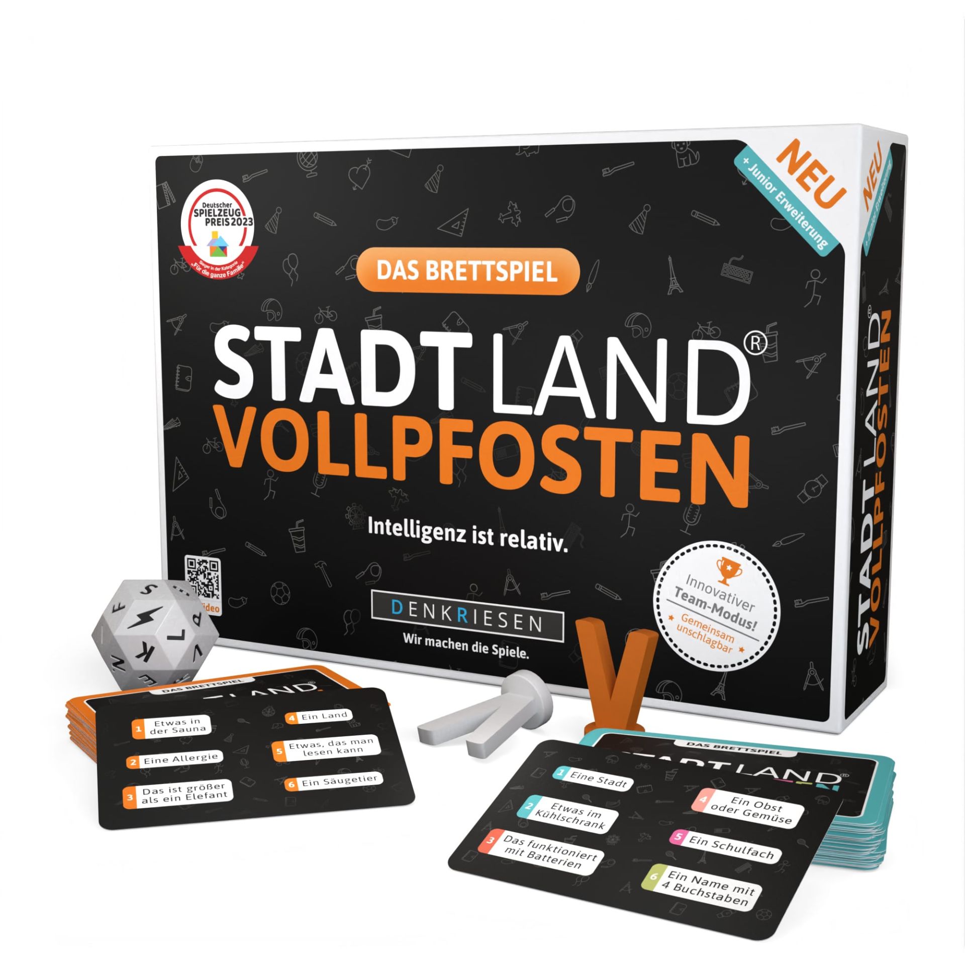 STADT-LAND VOLLPFOSTEN - Das Brettspiel: Grundspiel inkl. Junior Erweiterung