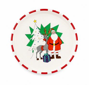 Weihnachtsmann & Co. KG Tortenplatte auf Fuß aus Keramik, Servierplatte für Kuchen, Torten & Gebäck