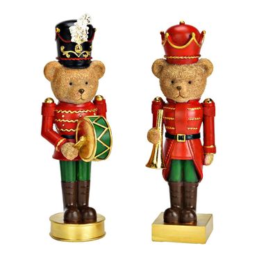 Bär Nussknacker aus Polyresin – Dekorative Weihnachtsfigur, Winter-Weihnachtsdekoration