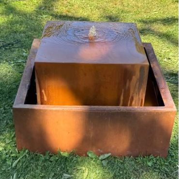 Gartenbrunnen Cortenstahl Wasserbrunnen Rost, Wasserfall, Design Brunnen, Handmade