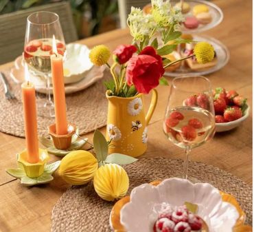 Kerzenhalter Blume aus Keramik 3er Set– Dekorativer Kerzenständer im Blumendesign – Für Stabkerzen