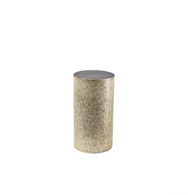 Dekosäule aus Metall  in glitzerndem Gold -Pflanzenständer, Blumenständer, Wohnaccessoire