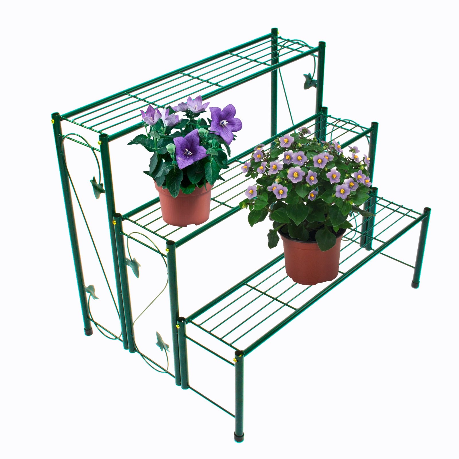 Blumentreppe Verona 3 Stufen 78x55x65 cm - Pflanzentreppe, Pflanzentreppe, Ablagen - robust, dekorativ, langlebig - Garten, Terrasse, Pflanzen