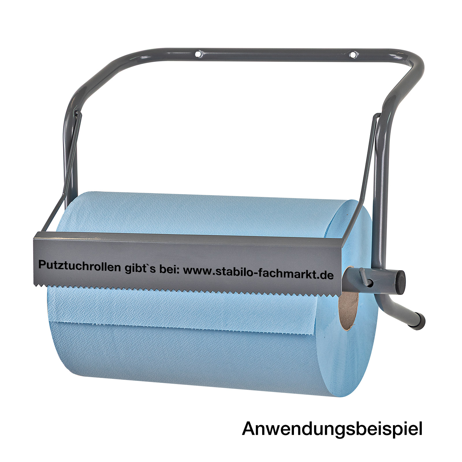 Putztuchrollenhalter Set 40cm, ideal für Werkstatt und Haushalt, Wand-Halter für Putztuchrolle, Halterung für Putzrolle, 500 Blatt pro Rolle [Artikelpaket]